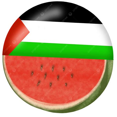 Watermelon And Palestinian Flag In A Circle Watermelon Palestine Flag