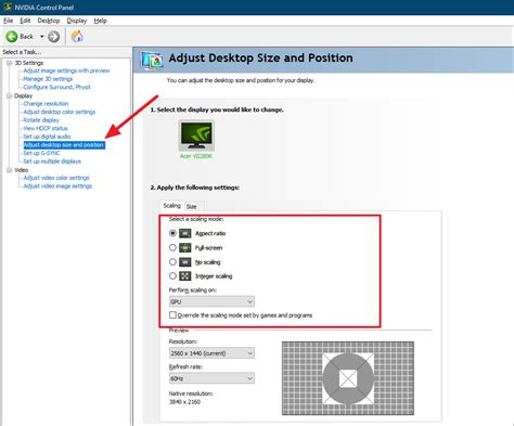 Adjust Desktop Size And Position Nvidai Antiero