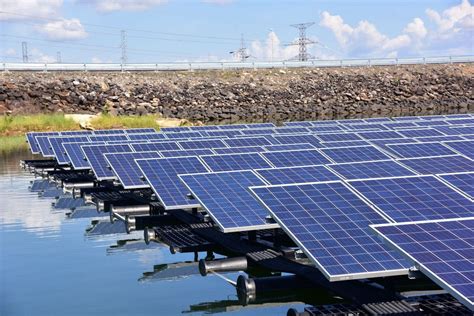 Floating Solar Panels Connected To Grid In A Renewable Energy First For