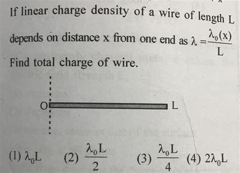 If linear charge density of a wire of length L depends on distance x ...