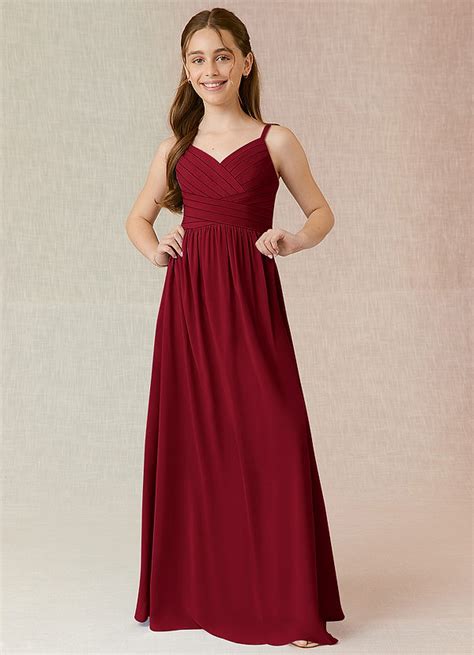 Burgundy Azazie Christina Jbd Junior Bridesmaid Dresses Azazie