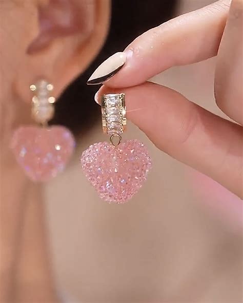 Korean Rock Candy Peach Heart Earrings Cute Candy Colored Etsy Uk