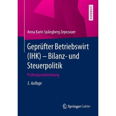 Geprufter Betriebswirt Ihk Bilanz Und Steuerpolitik