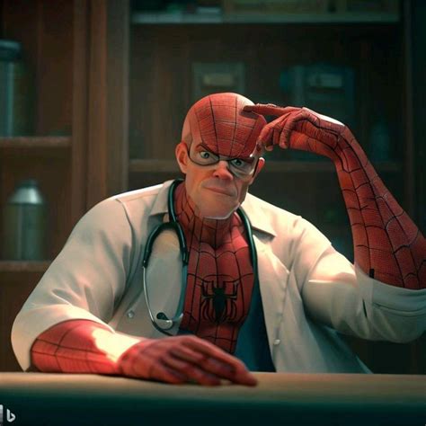 Spider Man In The Profession Of Doctor Spiderman Man Doctor