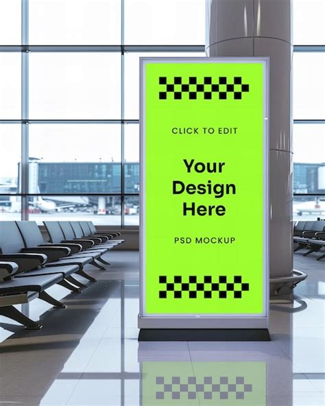 Premium Psd Led Screen Signage Digital Poster Mockup Indoor