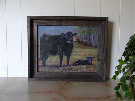 A Black Cow Art Cattle Art Calf Art Cattle Art Prints-cattle Painting ...