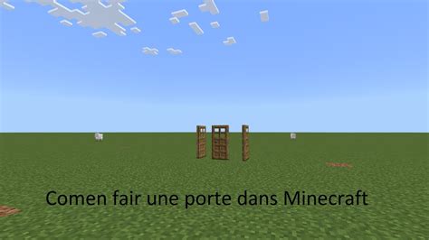 Tuto Comen Fair Une Porte Dans Minecraft Youtube