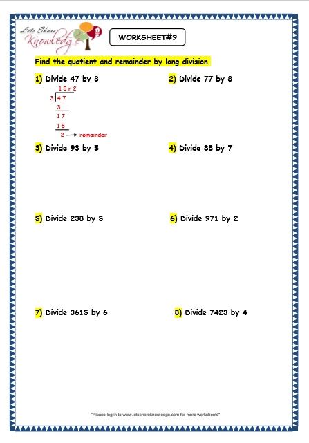 5th Grade Division With Remainders