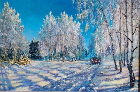 Картина Зимняя дорога. Размеры: 60x40, Год: 2018, Цена: 24258 рублей ...