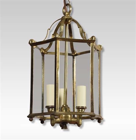 French Brass Triple Light Hall Lantern Shacklady S Antiques