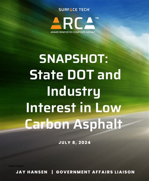 Snapshot Of State DOT And Industry Interest In Low Carbon Asphalt