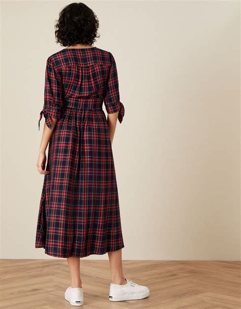 Molly Check Midi Dress Blue Casual And Day Dresses Monsoon Uk