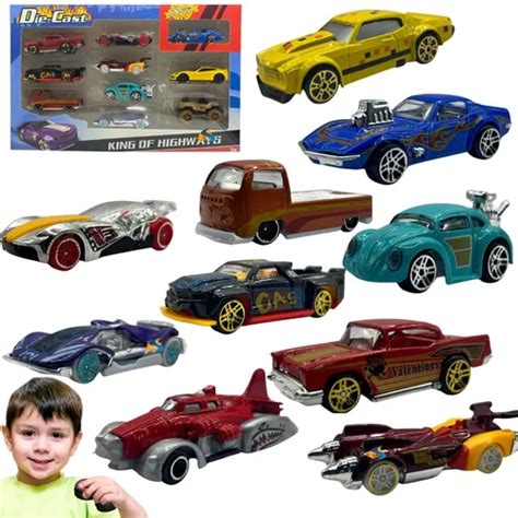 Kit Coleção Carrinho De Ferro Estilo Hot Wheels 10 Peças MercadoLivre