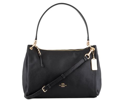 Coach Pebbled Leather Mia Shoulder Bag Black Nz