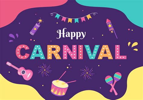 Happy Carnival Celebration Background Vector Illustration People