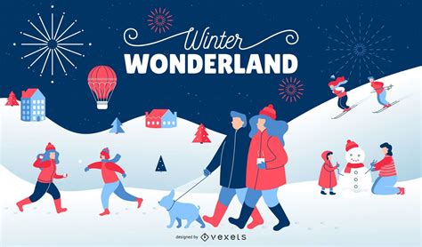 Winter Wonderland Snowy Landscape Design Vector Download