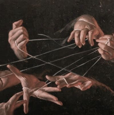 The Painting Shows Hands Holding Strings And Pulling Them Apart From