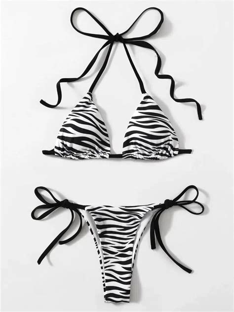 Sexy Zebra Print Micro Bikini 2024 Women Swimsuit Female Swimwear Thong String Bikinis Set