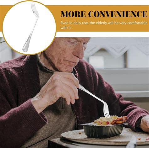 Fomiyes Adaptive Curved Fork Stainless Steel Utensil For Hand Tremors