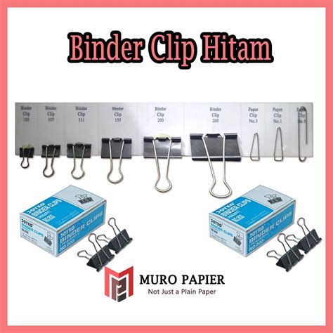 Jual Atk Ecer Binder Clip Penjepit Hitam Penjepit Kertas