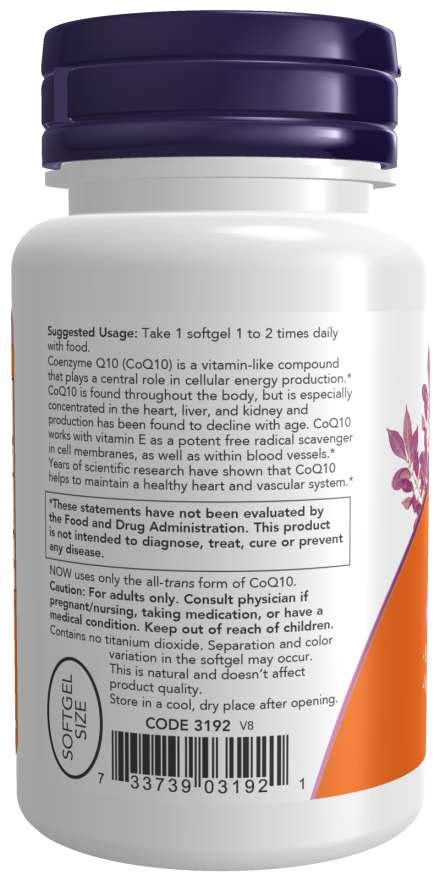 Coq10 Supplement 50 Mg Softgels Now Supplements