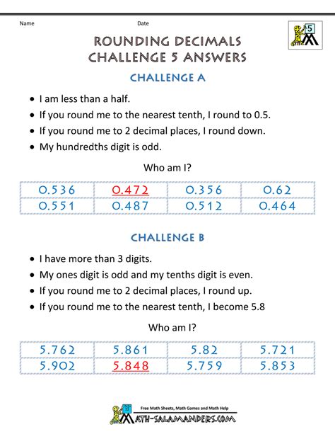 Rounding Decimal Places - Rounding numbers to 2dp