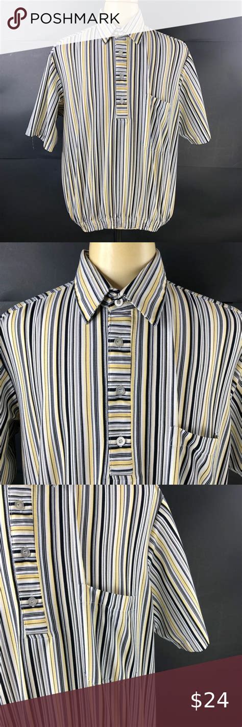 Daccord Men S Xl Striped Banded Bottom Shirt In Euc Mens Xl Long