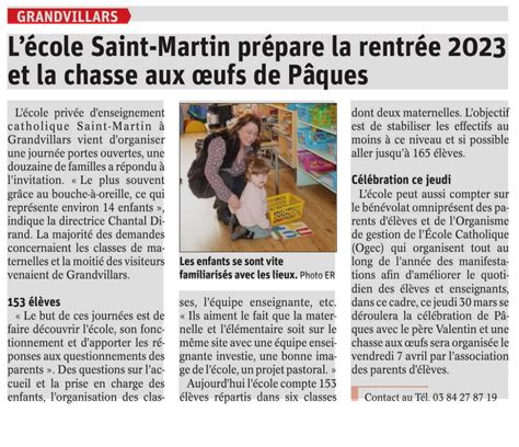 Portes Ouvertes De L Cole Ecole Saint Martin Grandvillars