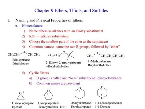 Ppt Chapter Ethers Thiols And Sulfides Powerpoint Presentation