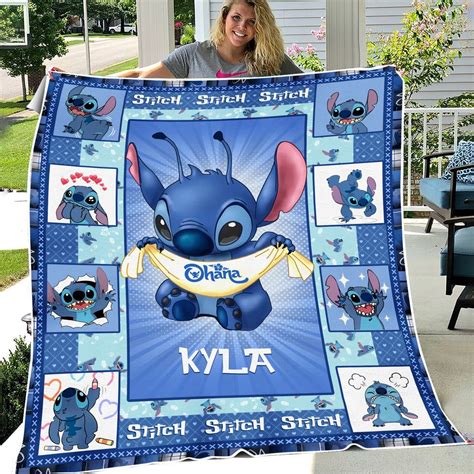 Personalized Stitch And Lilo Blanket Stitch Blanket Stitch Quilt Sold