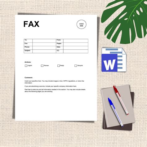 Ms Word Professional Fax Cover Sheet Template Fax Cover Sheet Printable