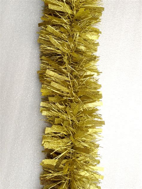 24ft 7m Gold Chunky Thick Thin Cut Christmas Tinsel Garland