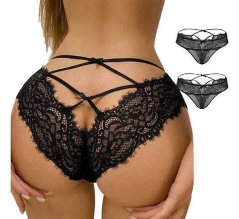 2pz Calzones Bragas De Encaje Tanga Para Mujer Lencería Sexy Meses