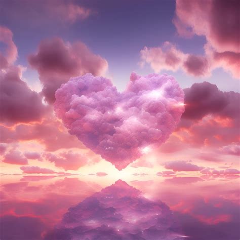 Premium Photo Heart Shaped Clouds In The Sky Valentines Day Background