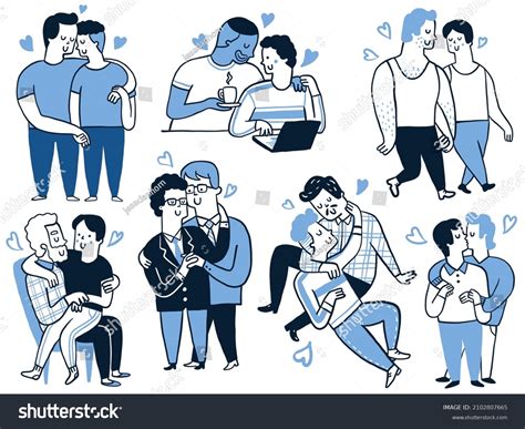 Cute Doodle Character Design Homosexual Gay Stock Vector Royalty Free