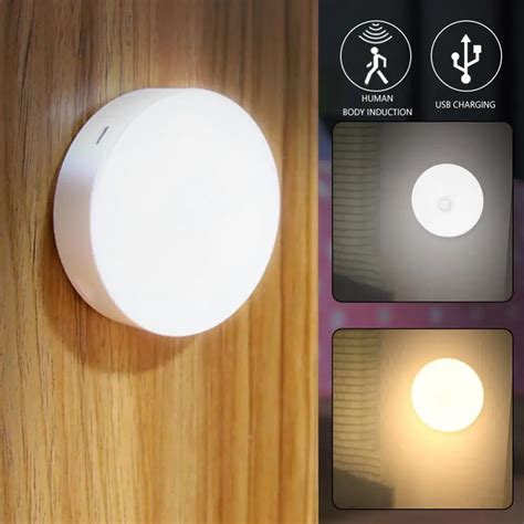 Motion Sensor LED Night Light Intelligent Body Induction Lamp USB