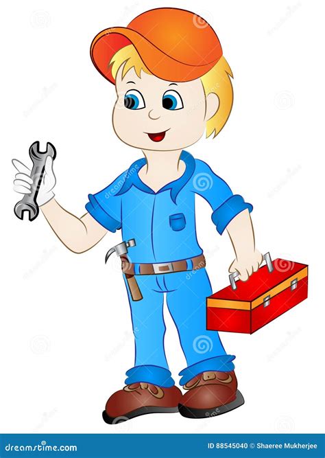 Cartoon Mechanic Handyman Clip Art Stock Vector - Illustration of ...