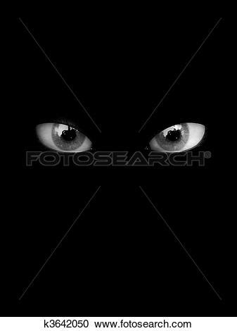 scary eyes clipart black and white - Clipground