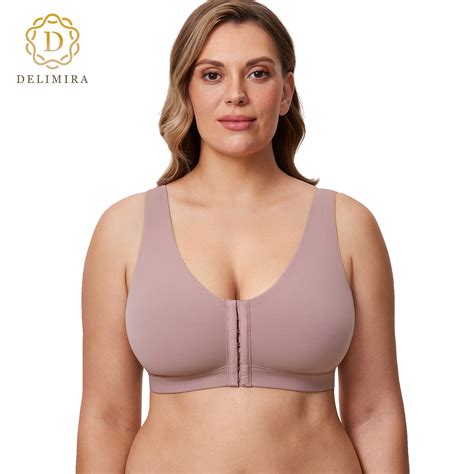 Delimira Women S Cozzifree Front Closure Wireless Bras Plus Size Full Coverage No Underwire