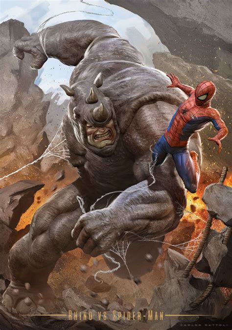 ArtStation Rhino Vs Spiderman Carlos Dattoli Marvel Rhino Marvel