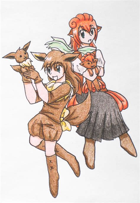 Eevee and Vulpix Gijinka by Ringo-Mikan on DeviantArt