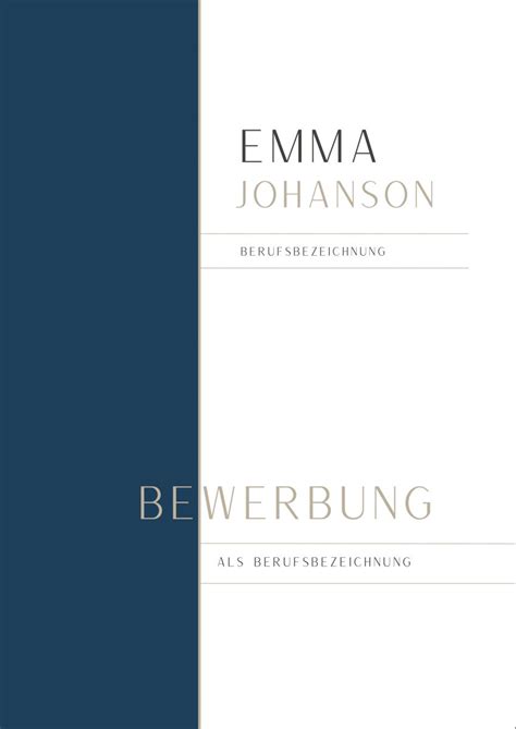 Lebenslauf Vorlage Emma Johanson Blau Gold Vorlagen