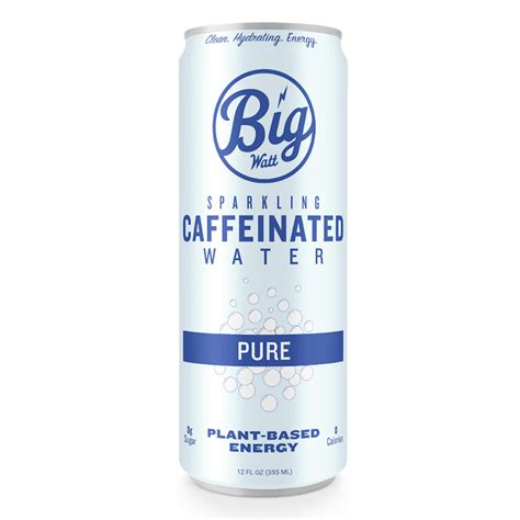 Pure Sparkling Caffeinated Water (12 Pack) | Big Watt Cold Beverage Co.