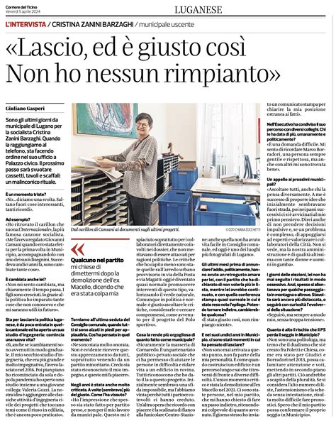 Intervista Alla Municipale Uscente Non Ho Nessun Rimpianto Cristina