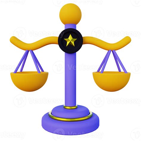 Stylized 3d Illustration Of Law Scale 21430115 Png