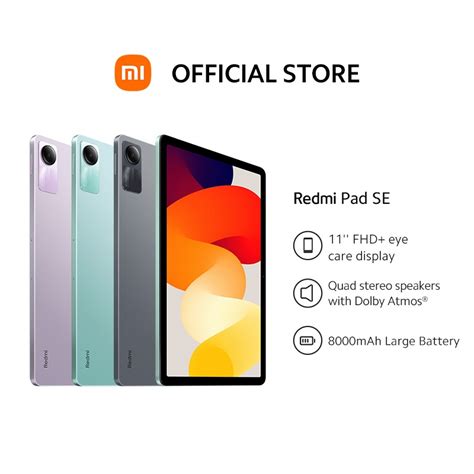 Xiaomi Redmi Pad Se 8 256gb 11 Fhd Display 8000mah Typ Battery Dolby Atmos® Supported