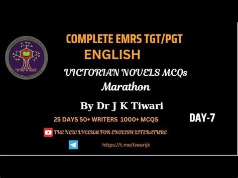 English Ii Emrs Pgt English Class Ii Victorian Novels Mcqs Ii Nta Net