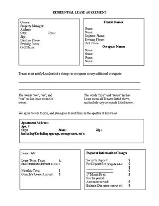 Blank Residential Lease Agreement PDFSimpli