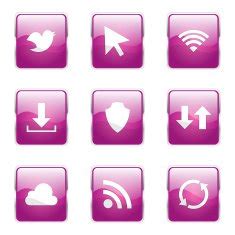 Web Internet Social Square Vector Pink Icon Design Set N Free Image