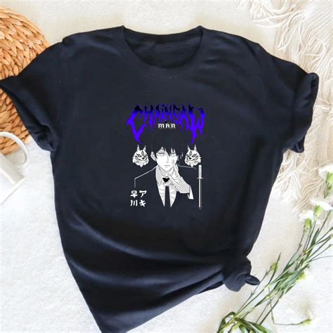 Chainsaw Man T Shirt For Women Men Cotton Tee Anime Manga Aki Hayakawa Tshirt Short Sleeve